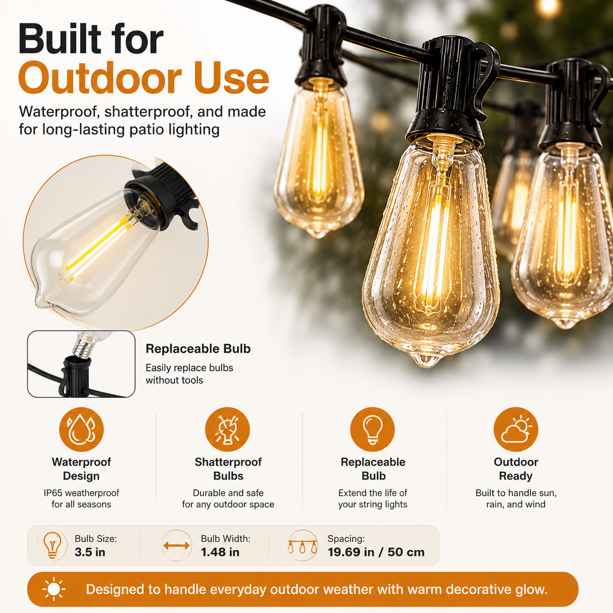 🌞 50FT Solar String Lights – IR Remote, 8 Modes, Dusk-to-Dawn, Waterproof & Shatterproof for Patio Decor