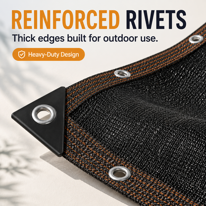 🏕️10x13ft 90% Blackout Shade Tarp – UV Mesh w/ Rivets for Patio, Garden & Camping