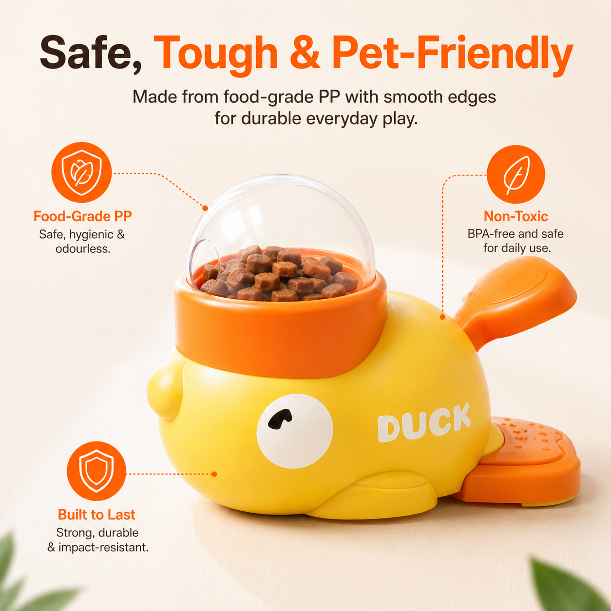 🦆 Duck Puzzle Feeder – IQ Treat Toy for Cats & Small Dogs,