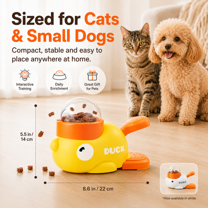 🦆 Duck Puzzle Feeder – IQ Treat Toy for Cats & Small Dogs,