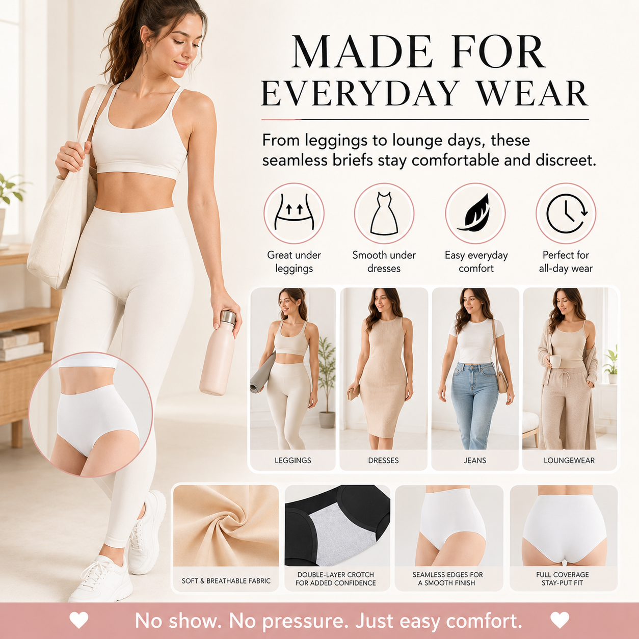 No Show Underwear for Women High Waist