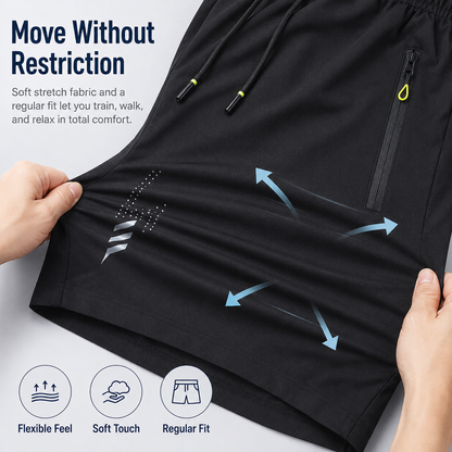 🔥Men’s 3-Pack Lightweight Active Dry-Fit Shorts | Breathable Gym & Lounge Wear with Pockets
