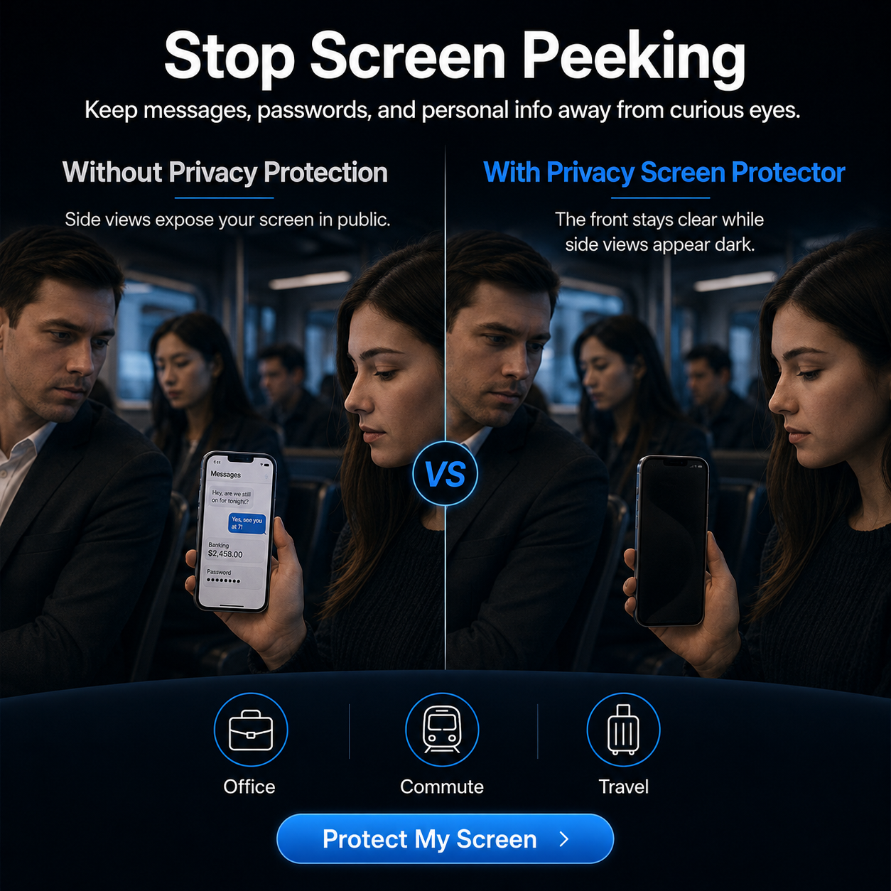 Privacy Screen Protector Tempered Glass