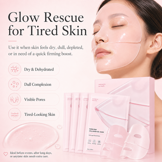 The Pink Glow Rescue – PDRN Collagen Gel Mask for Bouncy, Glass Skin