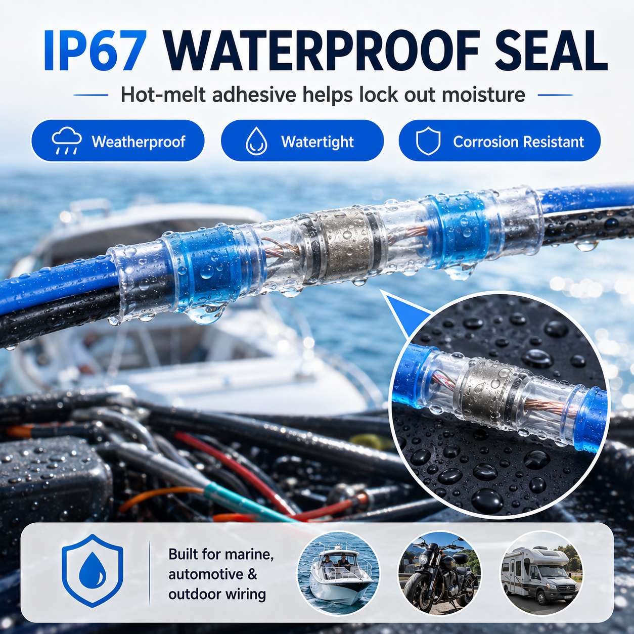⚡Solder-Seal Heat-Shrink Butt Terminals – Waterproof, Self-Solder, Bulk Pack