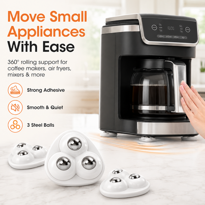 🔄 Self-Adhesive 360° Caster Wheels – 4-Pack for Countertop Appliances