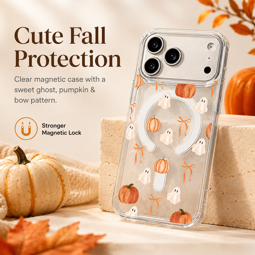 🎃 Watercolor Ghost Pumpkin iPhone Case – Cute Fall Halloween Design (17–11)