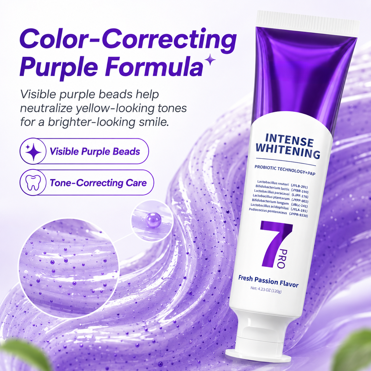 🦷 Purple Probiotic Whitening Toothpaste – Fresh Breath, Lasting Clean