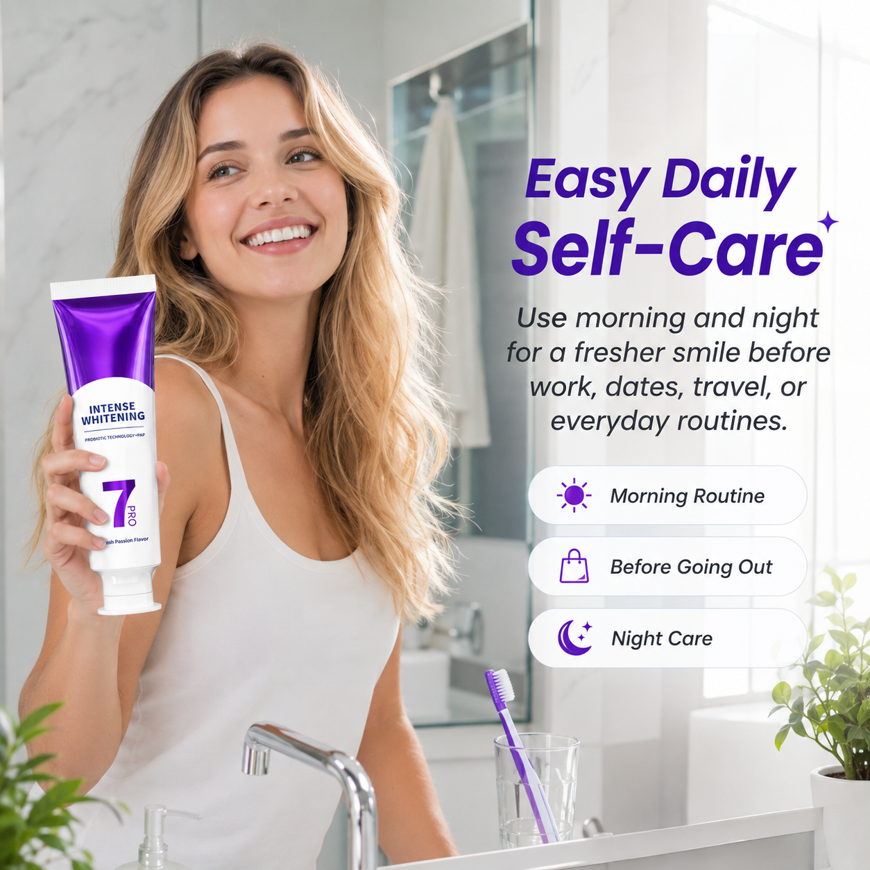 🦷 Purple Probiotic Whitening Toothpaste – Fresh Breath, Lasting Clean