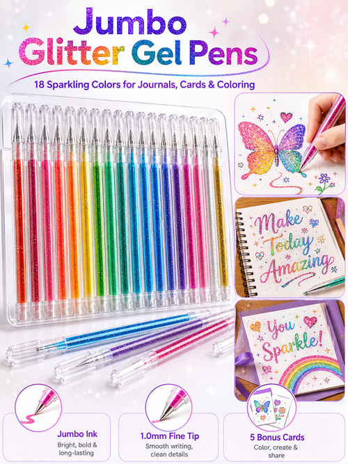 ✨ Sparkle Deal Vibrant Glitter Gel Pens for Coloring, Drawing & Creative Fun