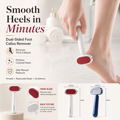 🦶 Dual-Sided Foot Callus Remover – Stainless Steel Blade, Portable Dead Skin Scraper for Cracked Heels ✨