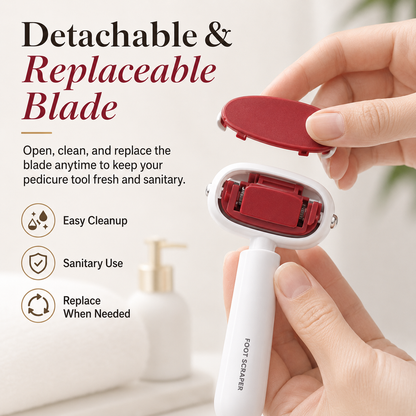 🦶 Dual-Sided Foot Callus Remover – Stainless Steel Blade, Portable Dead Skin Scraper for Cracked Heels ✨
