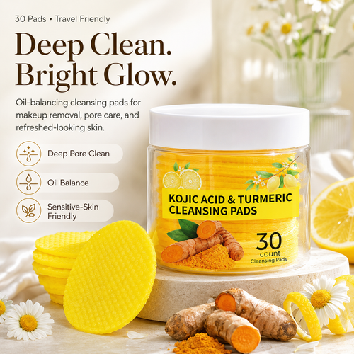 ✨🍃Turmeric + Kojic Brightening Pads – Pore Clean, Oil Balance, Glow On