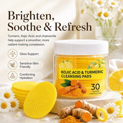 ✨🍃Turmeric + Kojic Brightening Pads – Pore Clean, Oil Balance, Glow On