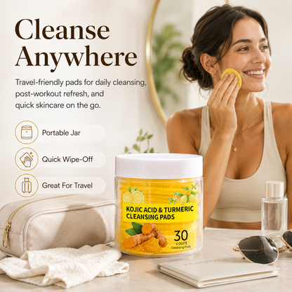 ✨🍃Turmeric + Kojic Brightening Pads – Pore Clean, Oil Balance, Glow On