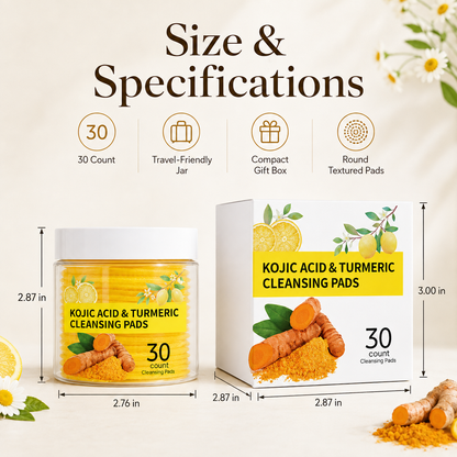 ✨🍃Turmeric + Kojic Brightening Pads – Pore Clean, Oil Balance, Glow On