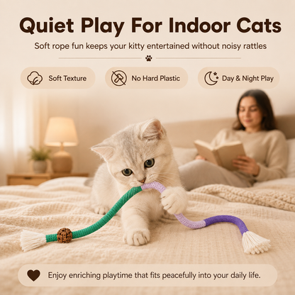 🧶Interactive Kitty Ropes – 3 safe chew toys for indoor cats, calming & fun.