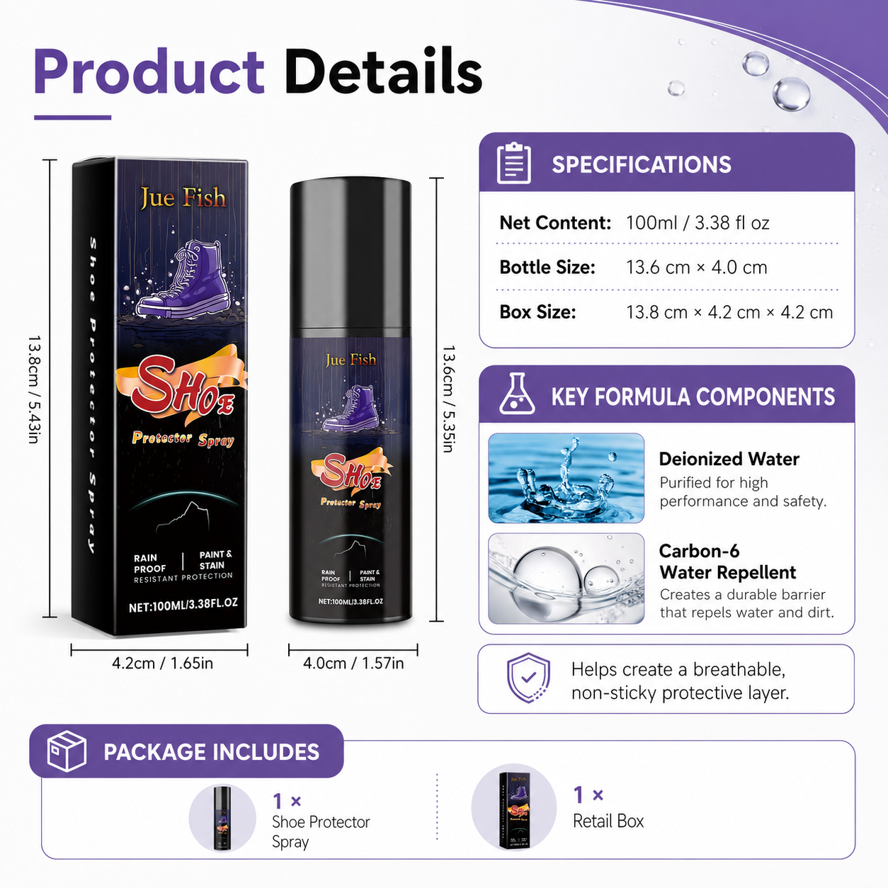 🔥 Shoe Protector Spray – Waterproof Nano Protection, Rain & Stain Guard for All Materials ✨👟
