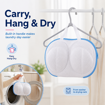 🛁 BUY 1 GET 1 FREE 🎁-Mesh Bra Laundry Bag – 3D Guard, Anti-Deform, Handle + Zipper for Machine Wash
