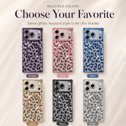 🐆 Glitter Leopard Phone Case – Compatible with iPhone 17 Pro Max/16 Pro/15 Pro/14/13