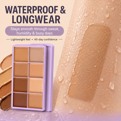 🎨 8-Color Matte Concealer Palette – Waterproof, Full-Coverage for Correction, Contour & Tattoo Cover ✨