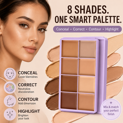 🎨 8-Color Matte Concealer Palette – Waterproof, Full-Coverage for Correction, Contour & Tattoo Cover ✨
