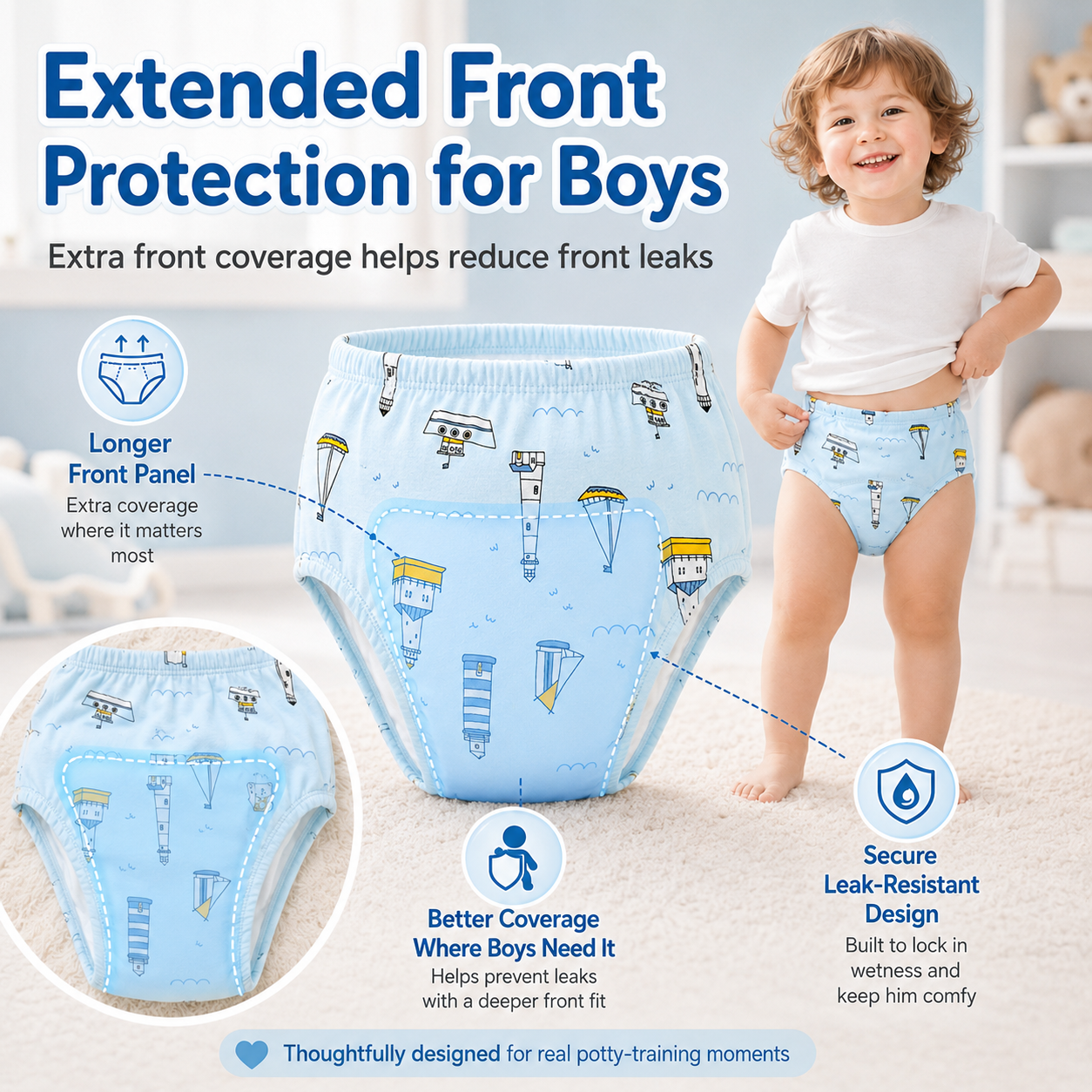 🧸 Toddler Training Undies – Soft, Leak-Proof, Fun Characters, 6-Pack