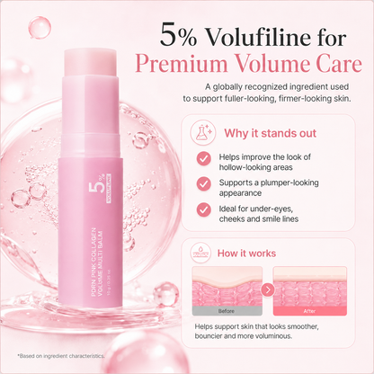 ✨ Pink Collagen Volume Stick | PDRN, Volufiline & NAD – Eyes, Neck, Lips & More