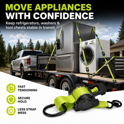 ⚡Green Ratchet Straps 11.5ft – 1500LB Hold for Moves & More