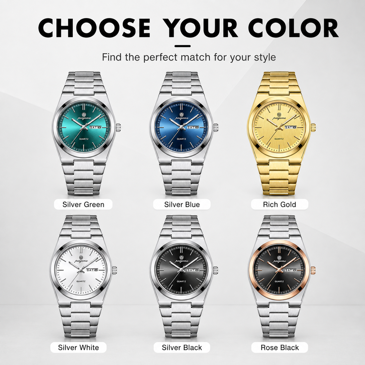 ⌚ Steel Quartz Watch – Casual Business, Party & Daily Wear
