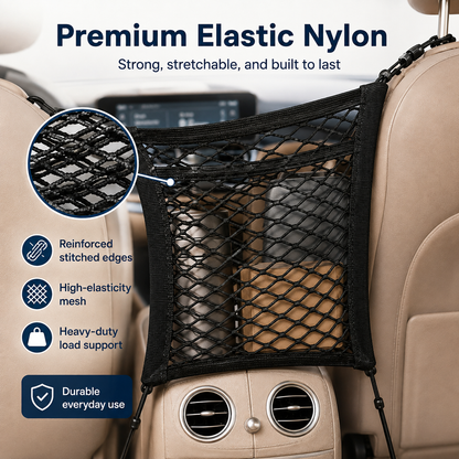 🚗 3-Layer Mesh Car Organizer – Seat Back Storage Net
