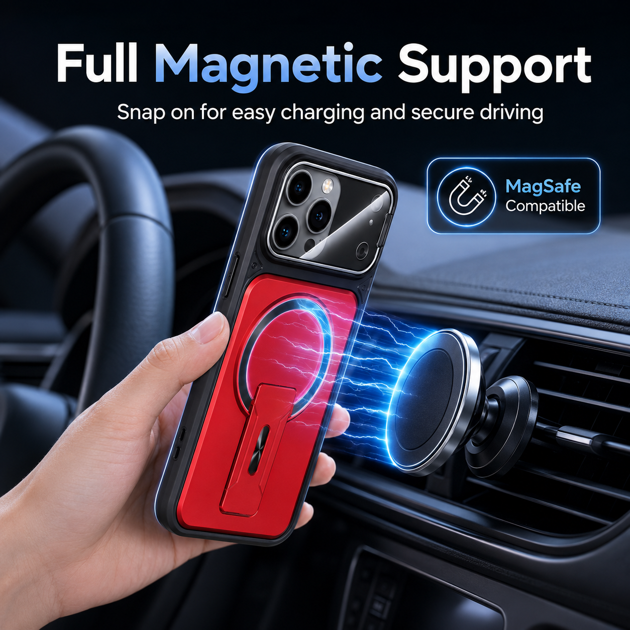 🛡️ All-in-One iPhone Case – Lens Protector + Hidden Stand, Slim & Functional