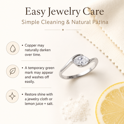 💍 1ct Marquise Moissanite Ring – Silver-Plated Solitaire Gift