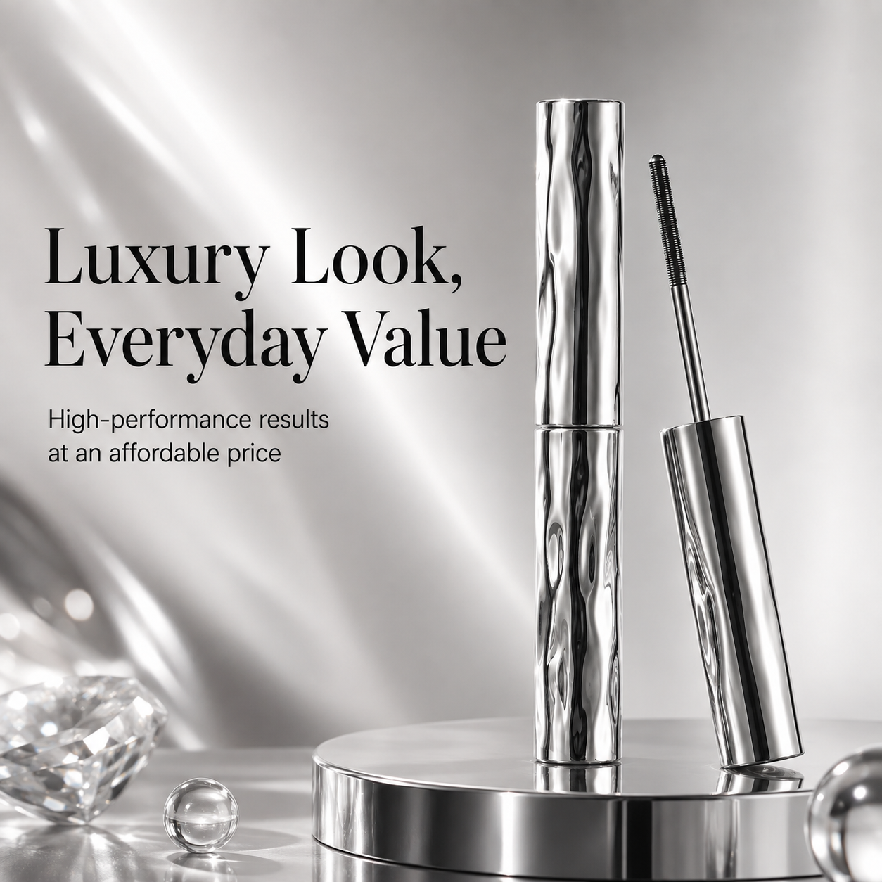 🌟 Black Waterproof Mascara – Lengthen, Lift & Curl