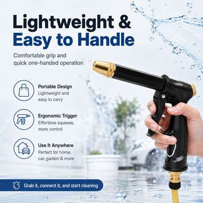 💦 Portable High-Pressure Sprayer – Adjustable Nozzle for Car & Garden