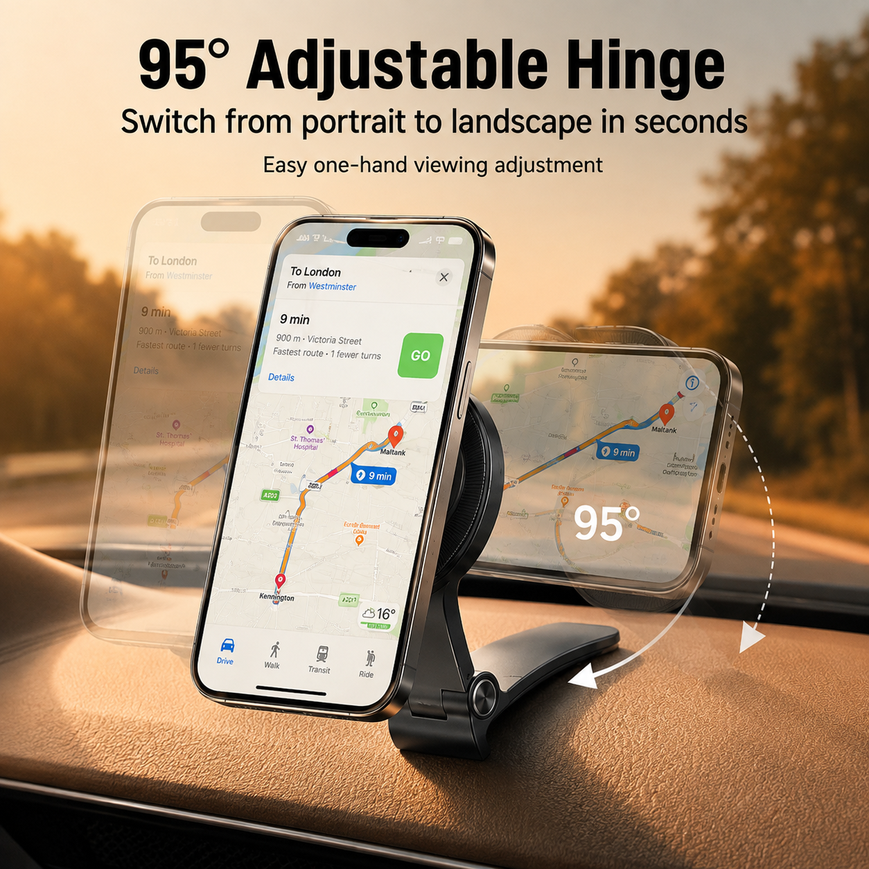 🧲 Magnetic Car Phone Mount – Hands-Free Clip, Fits All iPhones