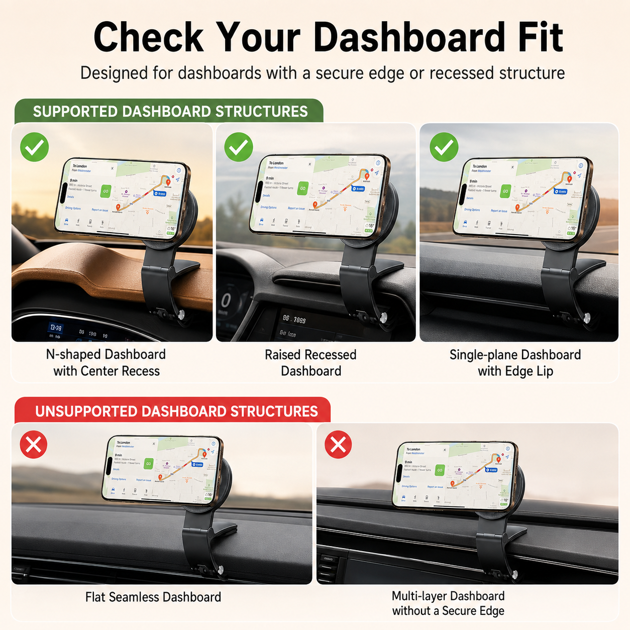 🧲 Magnetic Car Phone Mount – Hands-Free Clip, Fits All iPhones