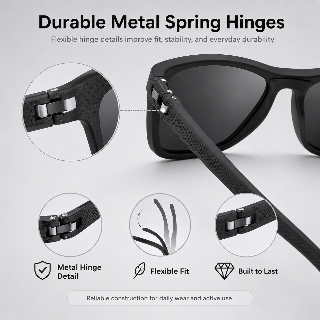😎 Retro Square Shades – HD Polarized TAC Lens, UV Protection, Lightweight Unisex for Driving & Travel