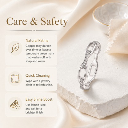 ✨ White & Gold Chain Ring – Waterproof Hip Hop Unisex Jewelry