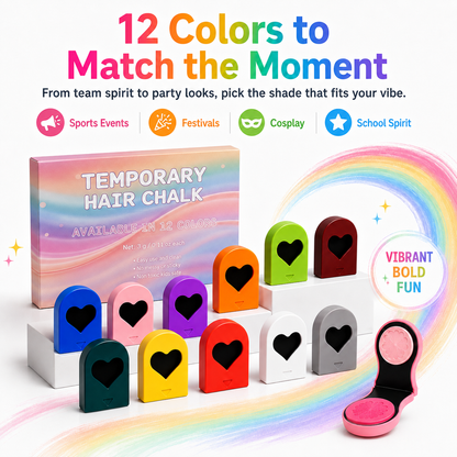 🎨 Washable Hair Chalk Set – Non-Toxic Color Powder for Festivals & Cosplay