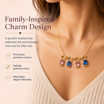 👩‍👧‍👦 Mom and Children Necklace – Meaningful Jewelry for Family Bonding 🌸