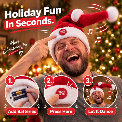 🎅 Animated Holiday Santa Cap – Singing, Dancing & Stealing the Show