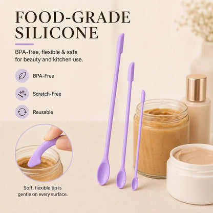 3-Piece Silicone Jar Spatula Set for Bottles & Jars