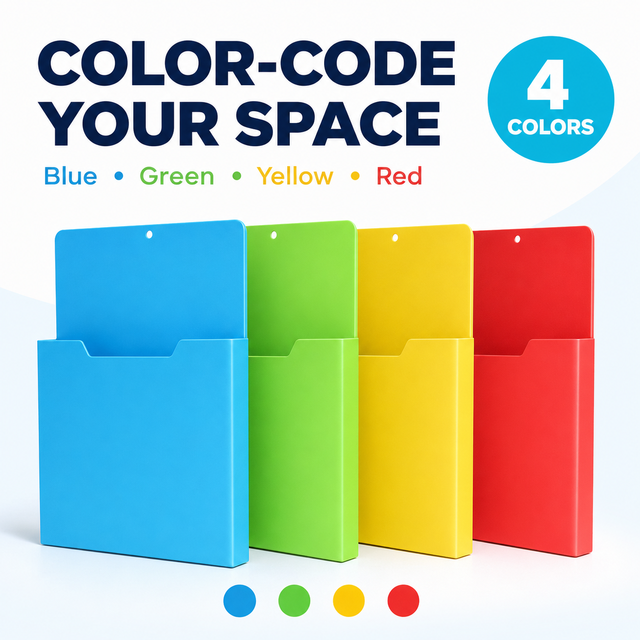 Magnetic File Organizer  | Wall-Mount Folder Holder for Classroom, Office, Whiteboard & Refrigerator