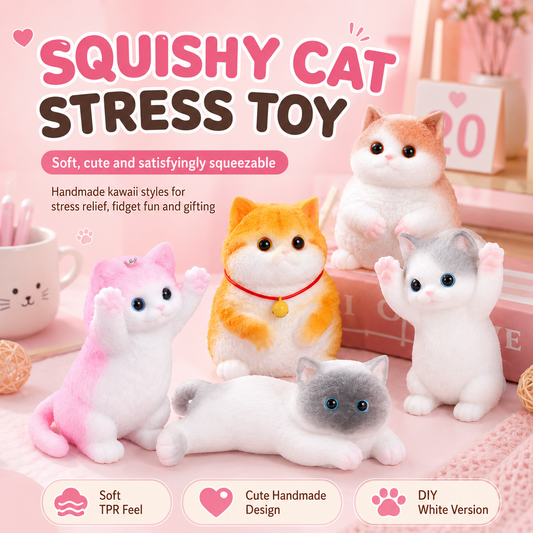 🐱 Squishy Cat & Dog Set – Cute DIY Squeeze Toy, Autism Stress Relief