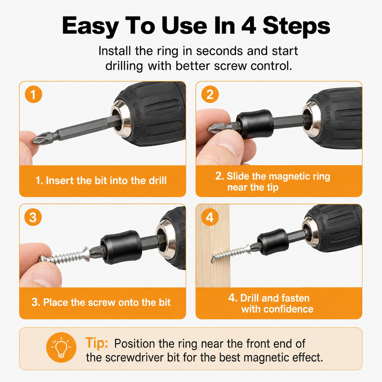 🧲 Strong Magnetic Screw Ring – The Ultimate Screw-Holding Assistant