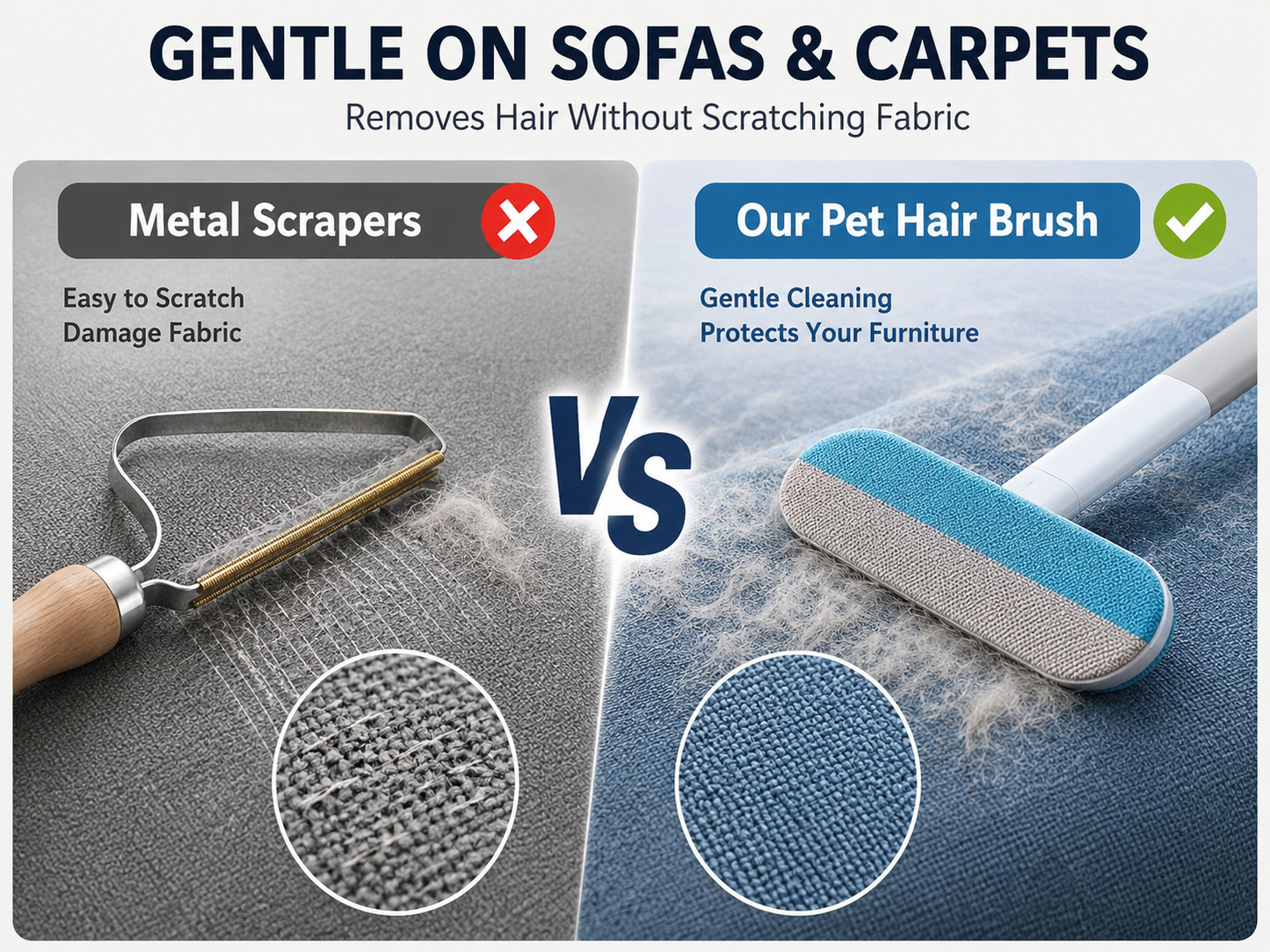 Upgraded Reusable Pet Hair Remover Brush
