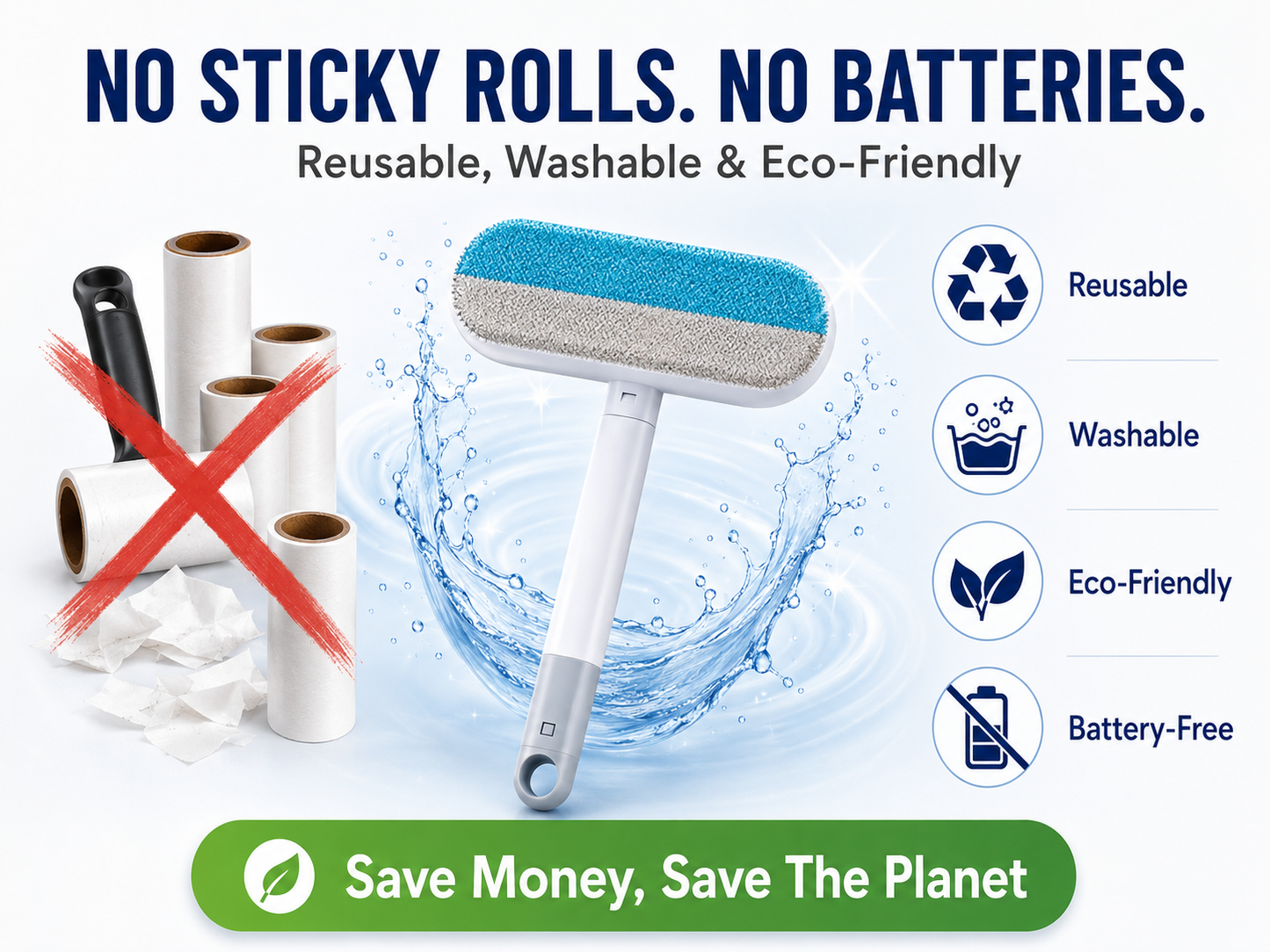 Upgraded Reusable Pet Hair Remover Brush