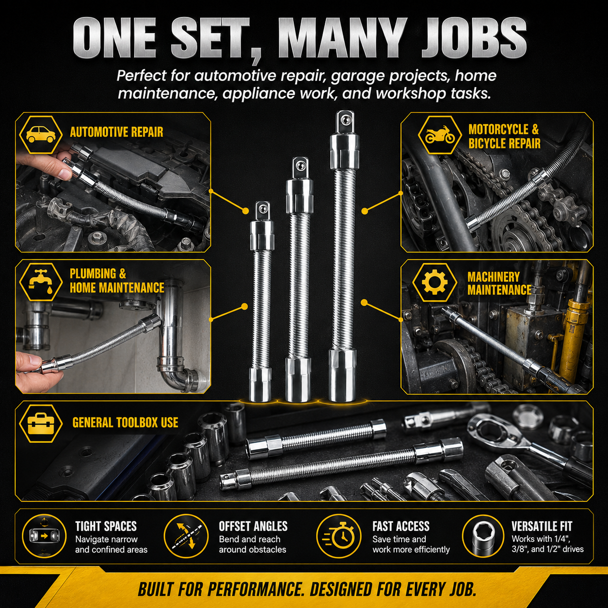 🚀1/2 Inch 35cm Multifunctional Socket Wrench Set
