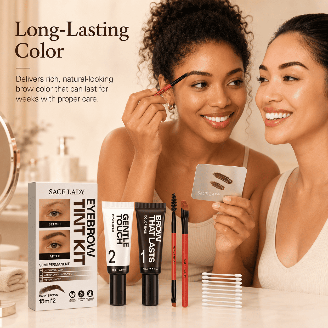 ✨ Long-Lasting Eyebrow Tint Kit – Waterproof Color